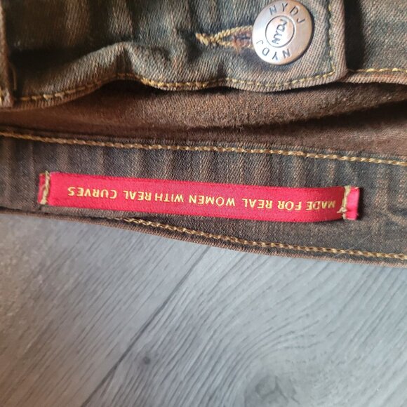 Vintage NYDJ Jeans Size 14 Brown Denim Womens Curvy Fit - Picture 5 of 7
